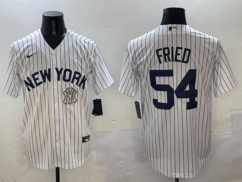 Men New York Yankees #54 Fried White Stripe Game Nike 2025 MLB Jersey style 16->new york yankees->MLB Jersey